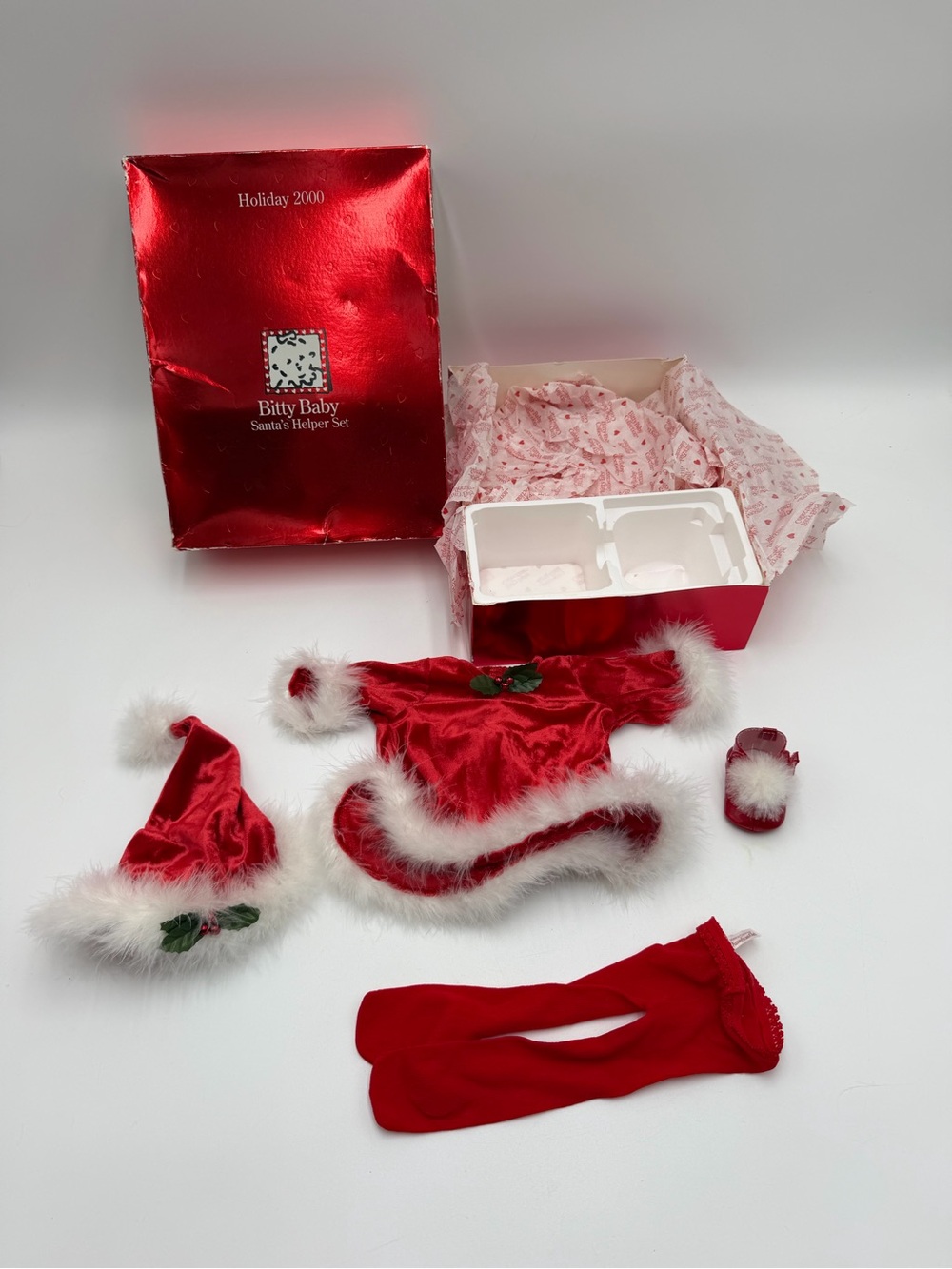 Bitty Baby Santa's Helper Red Holiday Outfit Set